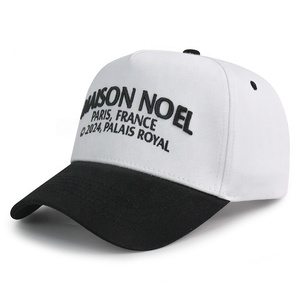 Casquettes de baseball pour hommes en daim de qualité supérieure, de marque, à visière plate, 5 panneaux, noires, avec broderie et logo en métal doré - Product Image 4
