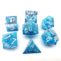 HS DICE – Nouvel ensemble de dés polyédriques en résine bleue, 7 pièces, pour jeux de rôle et de société Dungeons and Dragons (D&D)