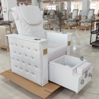 Station de pédicure professionnelle 4-en-1 avec massage du dos, hub de plomberie standard et ports de charge client