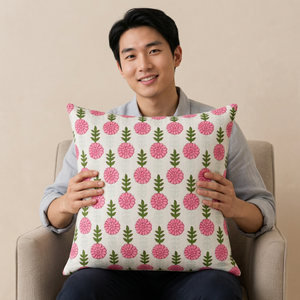 Boho Style Pure Cotton Printed Cushion Cover Handmade <b>Decorative</b> <b>Pillow</b> Case for Sofa Couch Bedroom Living Space - Product Image 1