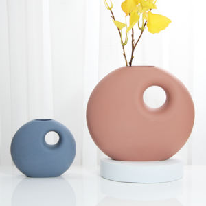 Vase à fleurs moderne en céramique, décoration de <span class=keywords><strong>maison</strong></span> minimaliste, vase de fleurs d'intérieur, style nordique, pour la <span class=keywords><strong>maison</strong></span> - Product Image 2