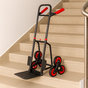 عربة يدوية قابلة للطي لتسلق السلالم بست عجلات، عربة شحن يدوية للأمتعة والمستودعات ونقل البضائع، عربة صناعية - Product Image 2