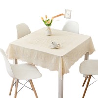 Nappe en PVC gaufré or, motif floral carré, imperméable, antidérapante, imprimée, personnalisable, avec bordure en dentelle, pour usage domestique moderne