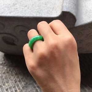 PFT Myanmar Tam Yeşil Jadeit Kuru Mavi Demir Ejderha Yüzüğü Büyükanne Zümrüt Turkuaz Yüzük Erkekler ve Kadınlar için Yüzük - Product Image 5