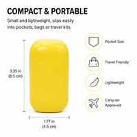 Tube de déodorant ovale jaune personnalisable avec logo, en PP recyclable, 30g, pour emballage de soins personnels