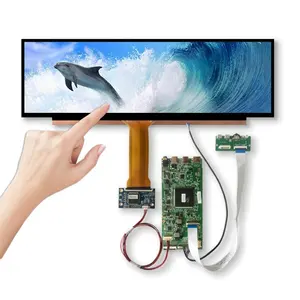 Tela lcd 4k de 14 polegadas, tela de toque ultra-ampla, display lcd, 3840*1100 pc, painel compatível com celular