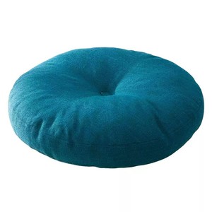 Coussin Tatami en Coton et Lin Épais, Tapis de Sol Rond de Style Japonais Amovible et Lavable pour la Décoration Intérieure avec Boule en Peluche - Product Image 3