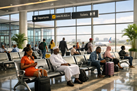 Chaise d'attente robuste en métal à 3 places pour projets aéroportuaires et hospitaliers au Nigeria, en acier laminé à froid antirouille, pour réception