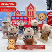 Boneka Beruang Teddy 14-17cm Dapat Dipakai, Bahan Poliester Isi Kapas, Dekorasi Furnitur Anak, Mainan Grosir, Dapat Disesuaikan