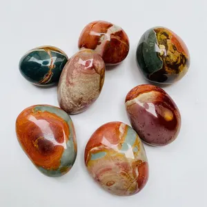 Piedra Natural tallada de cristal para decoración, Gema de Palma, artesanía de cristal colorida, Jaspe oceánico, venta al por mayor de fábrica