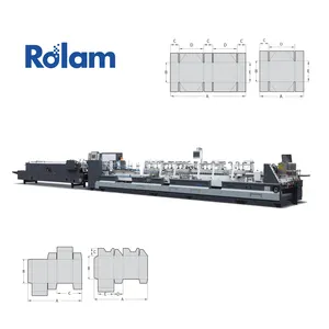 4 And 6 Corner Box Machine 6 Point box Folder Gluer GS-1100 New Luolan Automatic Food Package Box Gluing Machine