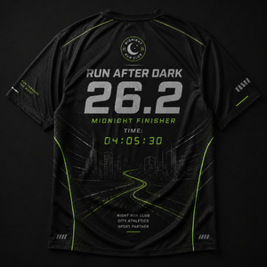 Camiseta Personalizada del Club Midnight Marathon, Reflectante, de Secado Rápido, para Equipos de Carreras Nocturnas - Product Image 3