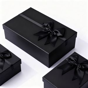 Cajas de Regalo de Joyería Magnéticas de Cartón Corrugado Kraft, Personalizadas, de Lujo, Negras, para Envío, con Logotipo - Product Image 3