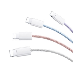 Cable de Carga Rápida <span class=keywords><strong>USB</strong></span> C a 8 Pines, Trenzado de Nailon, Flexible y Suave, 20W PD, Cable de Datos para Teléfono Inteligente, Tableta, Automóvil, 1M 1.5M 2M, OEM de Fábrica - Product Image 1