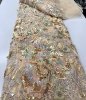 Vente directe usine – Dentelle française pour femme de cinq yards avec sequins, dentelle française lourde pour robe de mariée