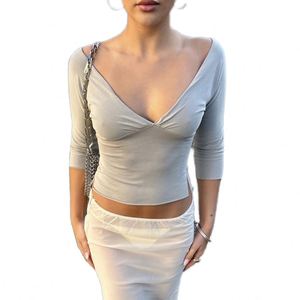 Women's Clothing 2026 Spring New Fashion Simple Versatile Round Neck Puff Sleeve <b>Top</b> T-Shirt - Product Image 1