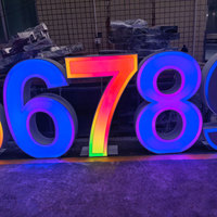 Enseignes personnalisées à LED à changement de couleur, chiffres LED RGB, lettres LED multicolores, lettres de canal LED RGB personnalisées