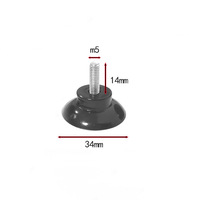 Ventouse à vis noire pour approvisionnement exclusif transfrontalier, ventouse en PVC M4/M5/M6 avec vis, ventouse à vide à longue vis
