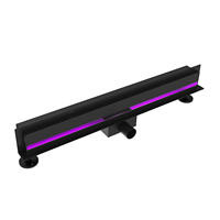 Desagüe de ducha lineal empotrable de acero inoxidable 304 para suelo, cocina, bañera, baño, desagüe rectangular de pared con luz LED