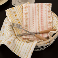 Napperons de table modernes à rayures florales roses en coton, double face, antidérapants, lavables à la main, fins, pour la salle à manger – Vente chaude