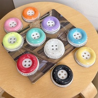 Pemegang Ponsel Gaya Korea 3D Warna Solid dengan Tombol Retractable, Dudukan Magnetik untuk Meja, Grosir Aksesoris Ponsel Wanita