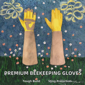 Gants de sécurité apicoles en cuir personnalisés de qualité supérieure, épaisseur 4 mil, stériles, à manches longues, vente en gros - Product Image 3