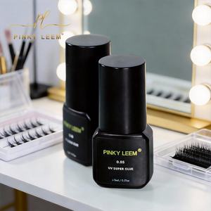 Pinky Leem UV LED Eyelash <b>Glue</b> Clear Alcohol Free Vegan Odorless Liquid Strong Hold 0.5s Lash Extension Adhesive Private Label - Product Image 5
