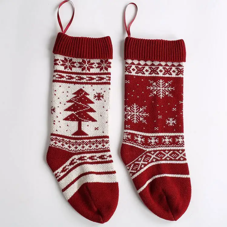 Cmax-calcetines de punto de Santa, bolsa de dulces de Navidad, novedad de 2022
