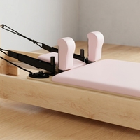 Reformer Pilates Commercial en Bois d'Érable Portable et Réglable, Robuste, pour Entraînement du Core, Professionnel pour la Maison, la Salle de Sport et le Studio