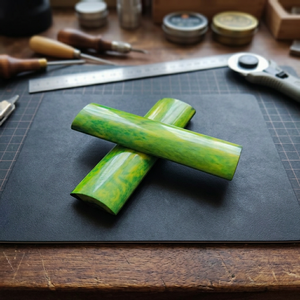 Poignée en os stabilisé poli sur mesure, finition jaune-vert, matériau organique écologique, artisanat naturel décoratif pour - Product Image 3