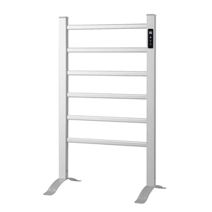 Toallero Eléctrico Calefactado <span class=keywords><strong>de</strong></span> 6 Barras, Color Blanco, con Termostato Ajustable, Temporizador <span class=keywords><strong>de</strong></span> 0-24 Horas, Secador <span class=keywords><strong>de</strong></span> Toallas, Montaje en Pared y <span class=keywords><strong>de</strong></span> Pie - Product Image 5