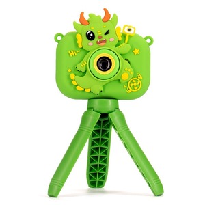 Childrens Digital Camera Dual Lenses 2.0 Inch Screen Silicone Case Educational Toy For Kids Ocean Green - Product Image 1
