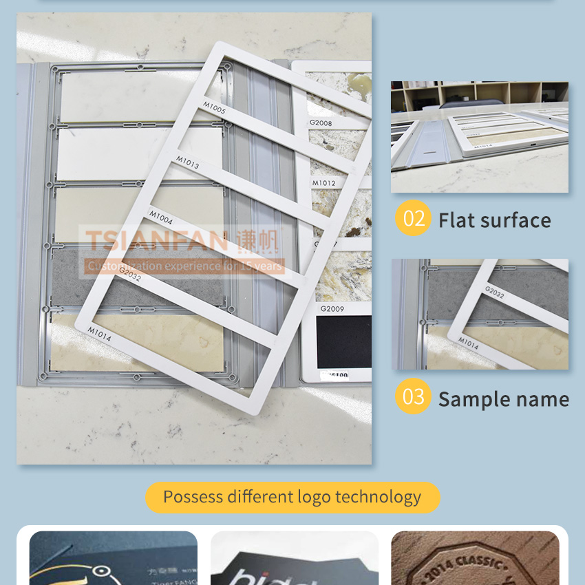 Custom Modern Plastic Specimen Porcelain Ceramic Sample Book Tile Stone Display Catalogue Quartz Sample Folder