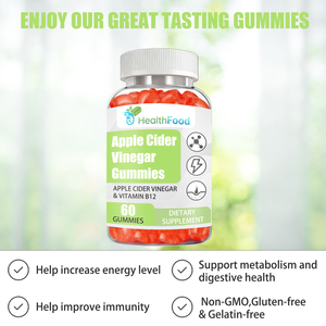 factory Wholesale Apple Cider Vinegar Gummies With Vitamin B12 Dietary <b>Supplement</b> For Digestive Health Suppo - Product Image 4
