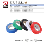 Cinta Aislante Eléctrica de PVC Negra Mnj, Impermeable, Sensible a la Presión, Adhesiva de Goma de una Cara, 0.15mm de Grosor, 1 Núcleo, 18mm x 15m para Cables