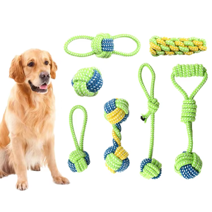 Huisdier Speelgoed Duurzaam Nylon Katoenen Sleepspeelgoed Set Interactieve Puppy Trekkoord Met Knoopbal Voor Kleine Honden En Kauwers