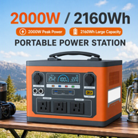 Sumber Daya Portabel Luar Ruangan 2000W Kapasitas Besar 220V Casing Logam Perlindungan BMS untuk Berkemah Perjalanan Mandiri Energi Mobil