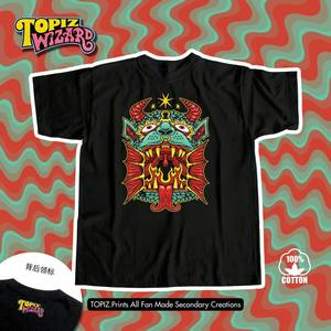 <span class=keywords><strong>Camiseta</strong></span> Wizard Vintage de manga corta con hombros caídos y cuello redondo con estampado digital para hombre y mujer, corte holgado, 240g, top de primavera/verano - Product Image 4