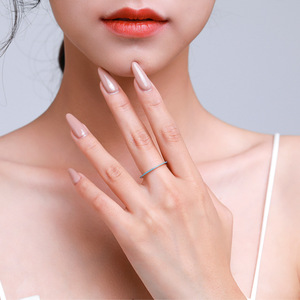 Ultimi Anelli di Fidanzamento all'Ingrosso in Gioielleria Fine, Anello Personalizzato in Argento Sterling S925 con Turchese, Design Semplice e alla Moda - Product Image 2