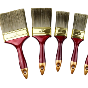 Brocha de pintura de pared DIY de 50 mm, plana, con <span class=keywords><strong>cerdas</strong></span> de poliéster, mango de madera biselado, para separación de colores en pintura de látex, 3 años de garantía OEM/ODM - Product Image 3