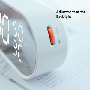 Réveil numérique LED avec fonction snooze, thermomètre de table, chargeur USB électronique, réveil intelligent avec miroir de bureau, <span class=keywords><strong>horloge</strong></span> de jour <span class=keywords><strong>pour</strong></span> les <span class=keywords><strong>seniors</strong></span> - Product Image 6