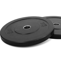 Plaque de musculation en caoutchouc intégral noir de 5 à 25 kg pour haltères de fitness, avec logo personnalisé, vente en gros