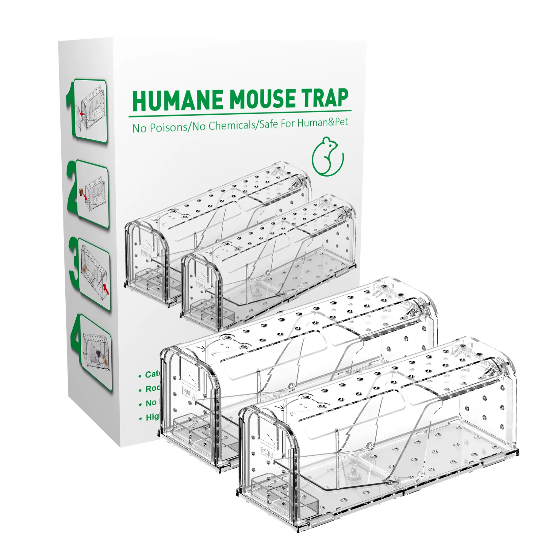 Hot Sell Humane Mouse Trap Smart Mouse Traps No Kill Pest Control Rodent Mice Rats Trap