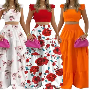 Set di abiti Sexy da donna estivi 2024 da donna con stampa floreale elegante e Set di abiti nuovi