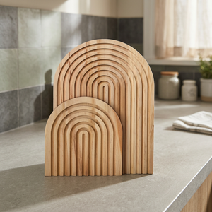 202405 2 Pcs Eco-Friendly VL Brand Decorative <b>Wood</b> Cutting Board Serving Board Trays 1.5cm Thick Combination Package Home - Product Image 3