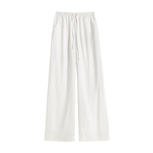 <span class=keywords><strong>Pantaloni</strong></span> Estivi da <span class=keywords><strong>Donna</strong></span> a Vita Alta in Misto <span class=keywords><strong>Lino</strong></span>, Gamba Larga, Dritti, Casual, Lunghi, con Inserti, Nuovo Stile 2026, Sottili e Drappeggiati - Product Image 5