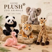Juguete de Peluche de Animales del Zoológico, Estilo Retro Exótico, Panda, Elefante, Jirafa, Tigre, Flamenco, Muñeco de Peluche Realista