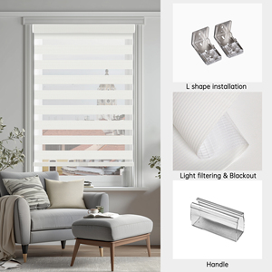 SAMADHI Cordless Blinds Modern Style Polyester Durable Customizable for Home <b>Window</b> Use - Product Image 4