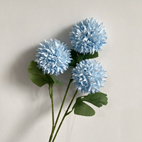 Boule de chrysanthèmes artificiels à 3 têtes en soie, faite à la main, moderne, écologique et recyclable, pour arrangements floraux de mariage, maison et fête