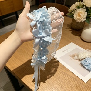New princess-style lace <b>bow</b> heavy-duty headband for women, cute and sweet Lolita accessories, hair <b>clips</b>, head ornaments - Product Image 3